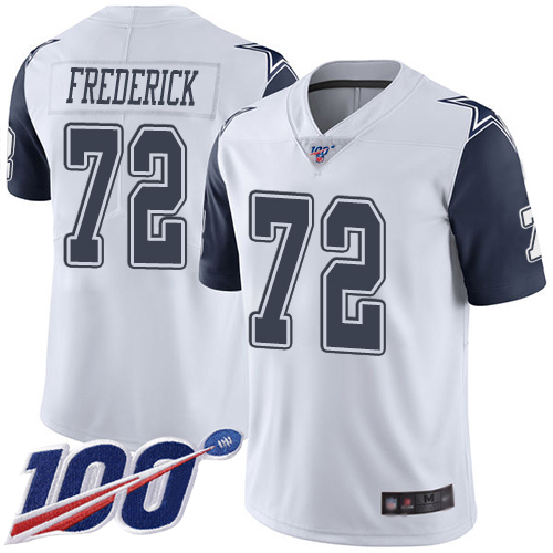 Men Dallas Cowboys Limited White Travis Frederick 72 100th Season Rush Vapor Untouchable NFL Jersey